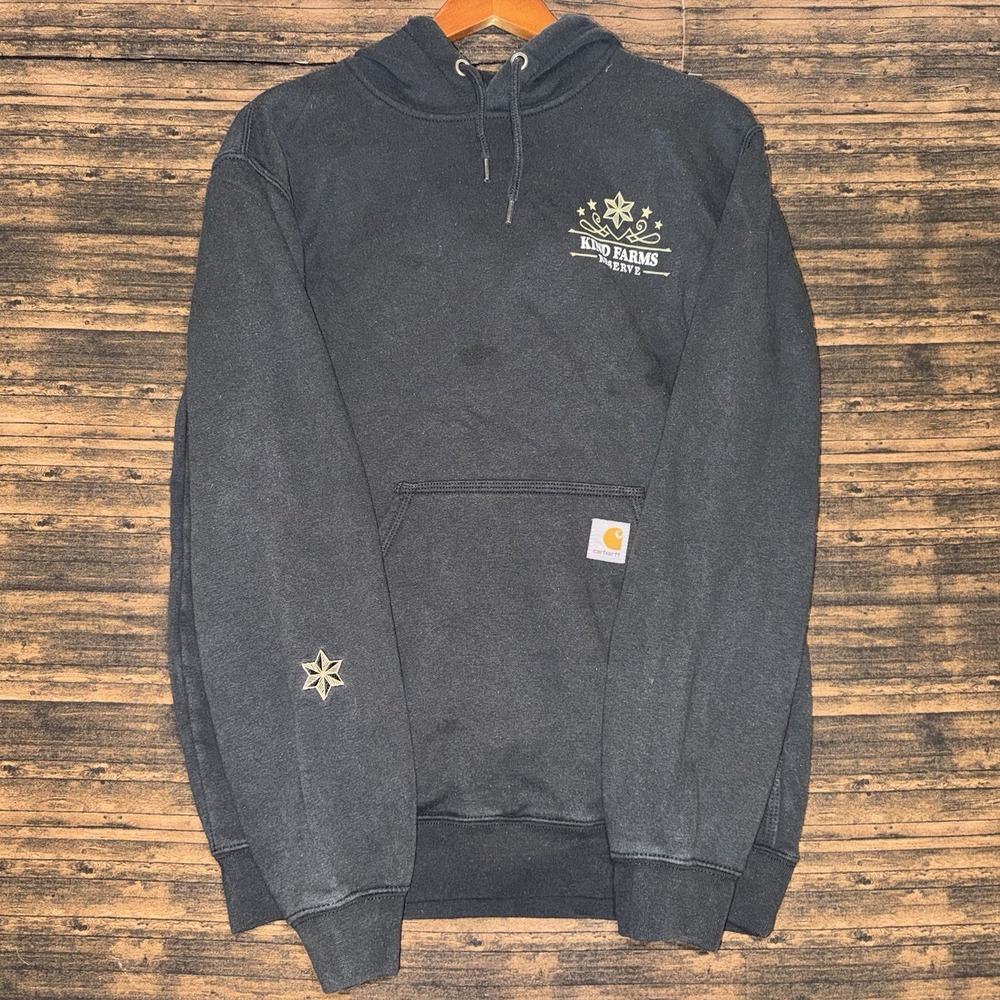 Carhartt Hoodie Mens Small Black Kind Farms Reserve K121 BLK Pullover